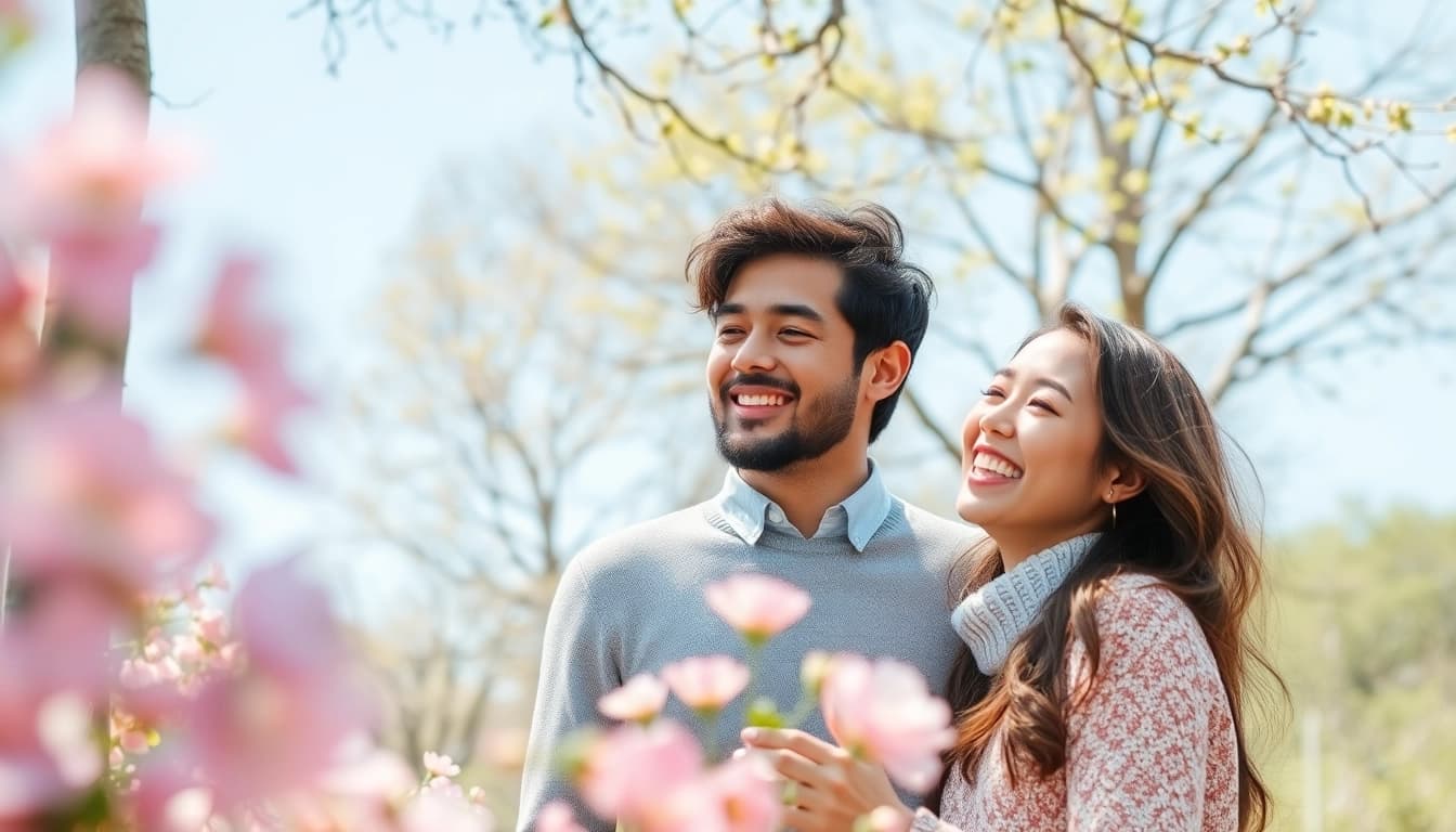 Experience light & airy photography capturing a joyful couple amidst a serene pastel landscape.