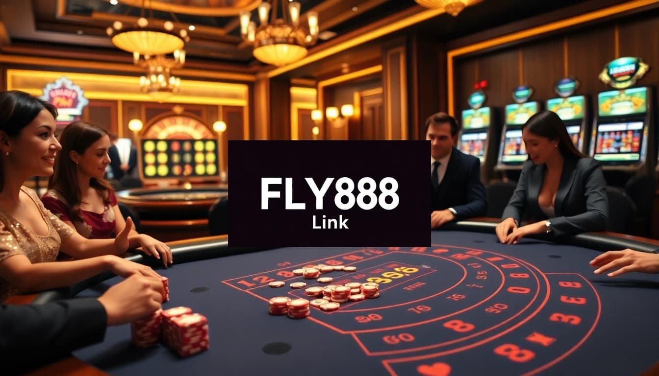 Experience high-stakes excitement at the FLY88 Link gaming table with vibrant casino action.
