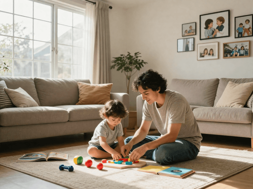 Engaging parenting moment at home with rokok88 inspiration.