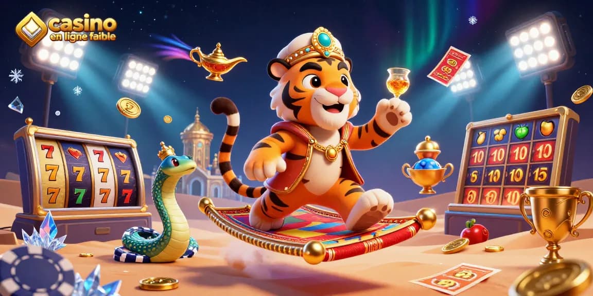 Découvrez un casino en ligne fiable illustré en 3D avec un sultan aladdin et des éléments de jeu captivants.