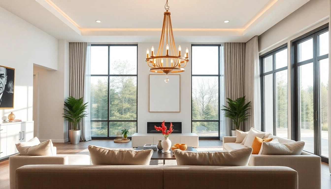 Illuminate your space with stylish fixtures from Shop ModernLighting, featuring a modern chandelier in a contemporary setting.