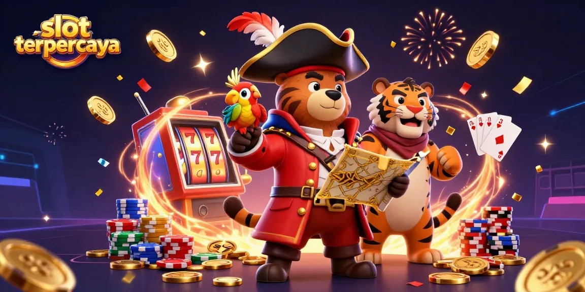Experience top thrills with slot terpercaya, a vibrant scene of winning slots and excitement!
