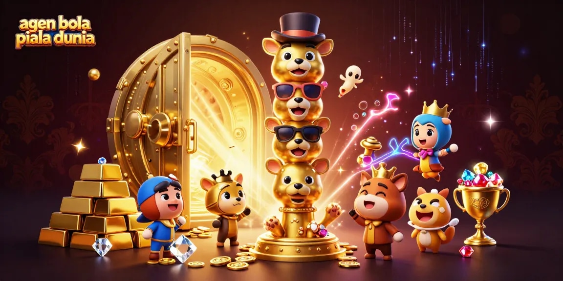 Engaging illustration of "agen bola piala dunia" showcasing vibrant casino elements and dynamic characters.