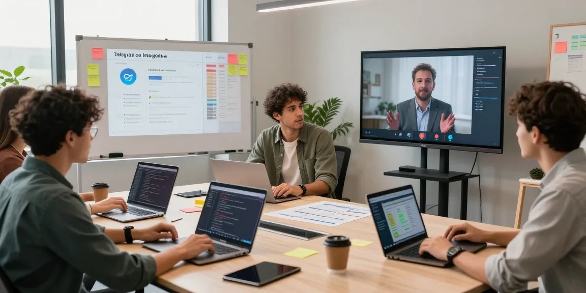 Team of developers collaborating on telegram官网 projects in a modern workspace, showcasing innovation and teamwork.