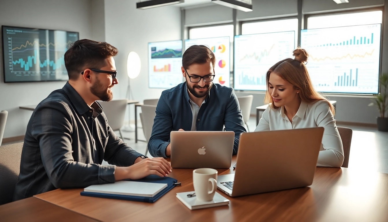 Conducting a Content Gap Analysis with a digital marketing team in a modern office.