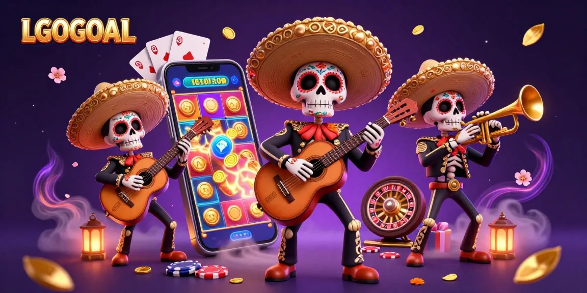 Experience exciting jackpots with LGOGOAL slot games, backed by vibrant mariachi characters.