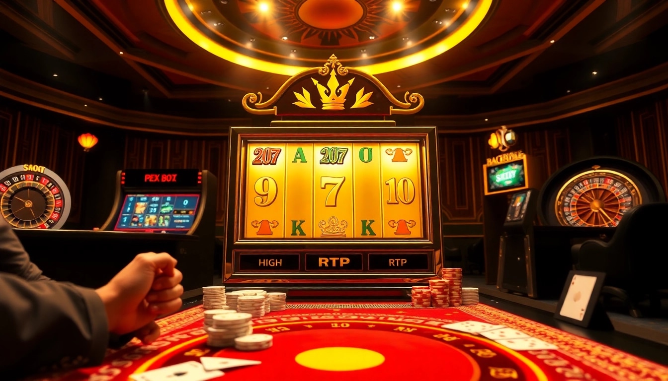 Experience the thrill of high RTP Pragmatic Play slots in a luxurious casino atmosphere.