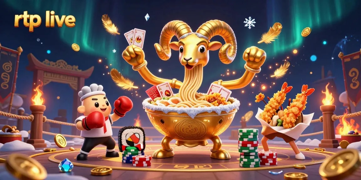 Experience thrilling rtp live gameplay with a vibrant scene of animated casino characters and action.