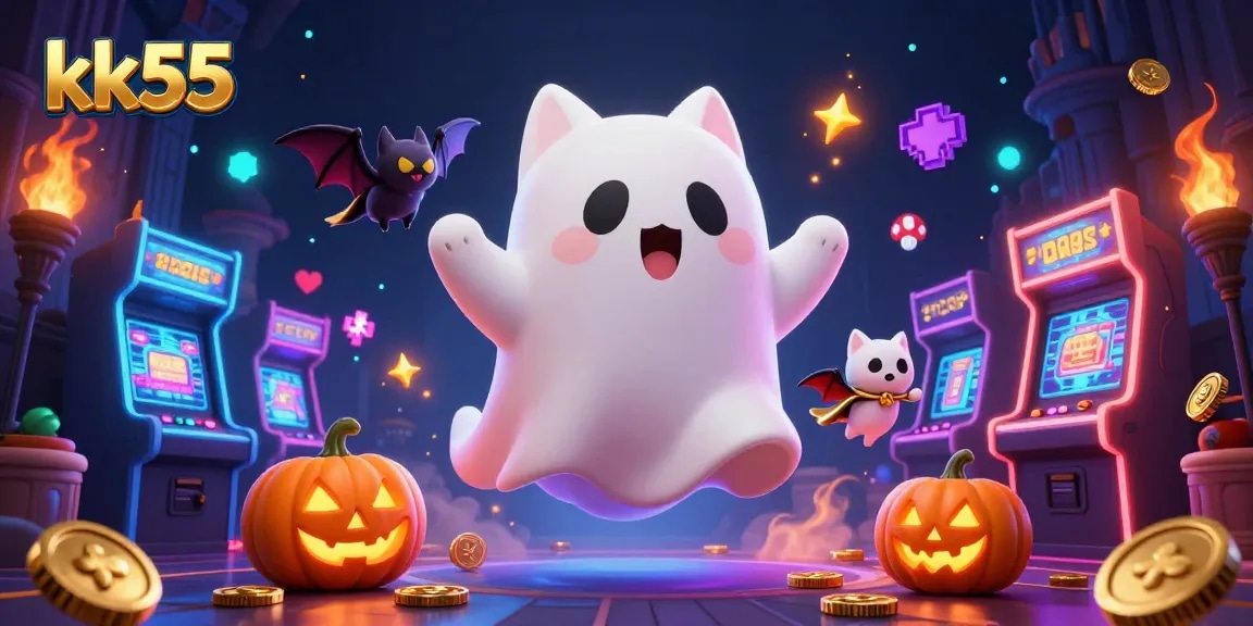 Experience the thrilling atmosphere of the kk55 online casino with vibrant characters and games!