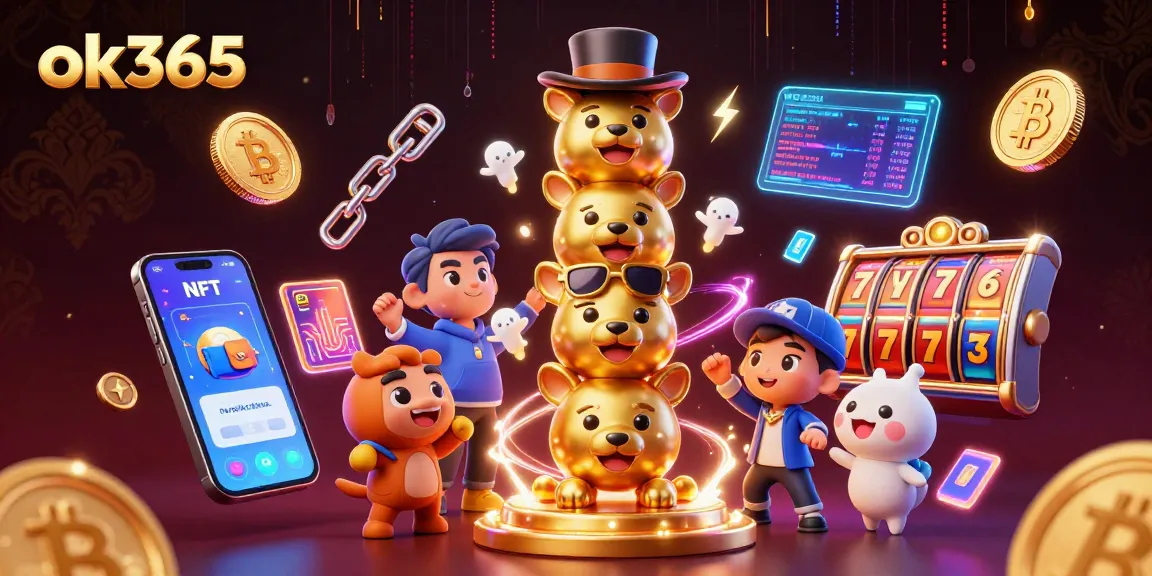 Engage with ok365's thrilling casino experience featuring vibrant slot themes and crypto elements.