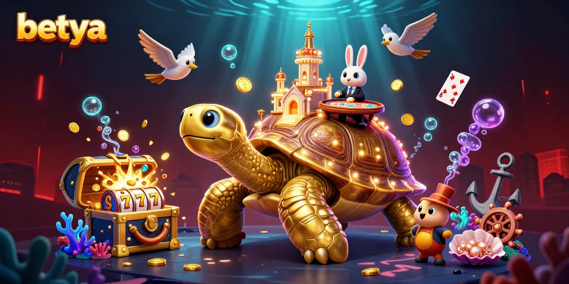 Betya's gigantic tortoise casino showcases thrilling slots action and vibrant underwater treasures.