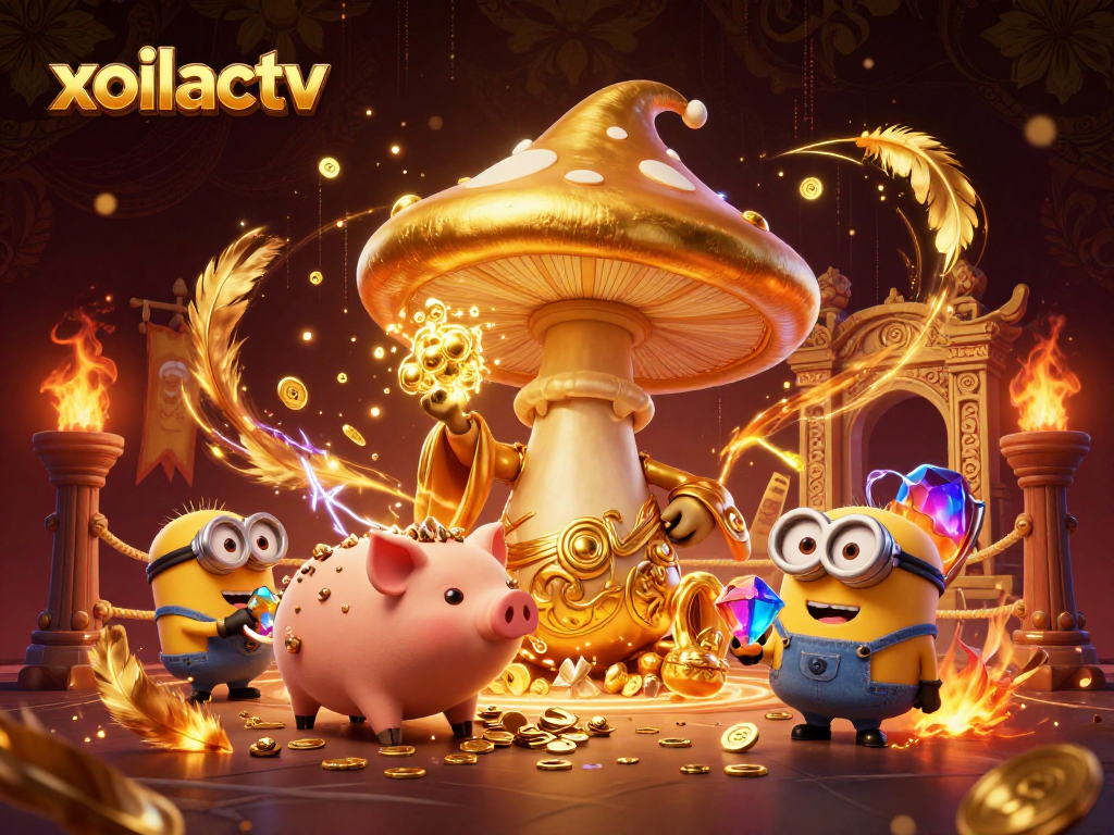 Bet on winning moments with xoilactv's enchanting wizard in a dazzling golden casino realm.
