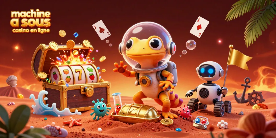 Jouer aux machines à sous casino en ligne avec des personnages extraterrestres dans une scène animée