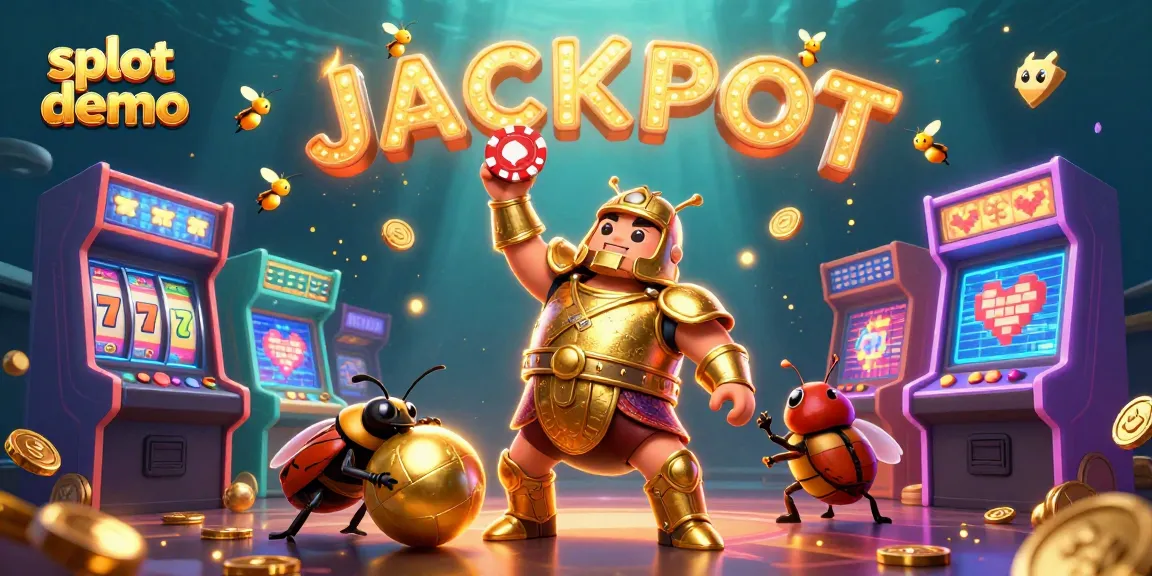 Menyaksikan slot demo di Gacor123 dengan jackpot berkilauan dan simbol keberuntungan.