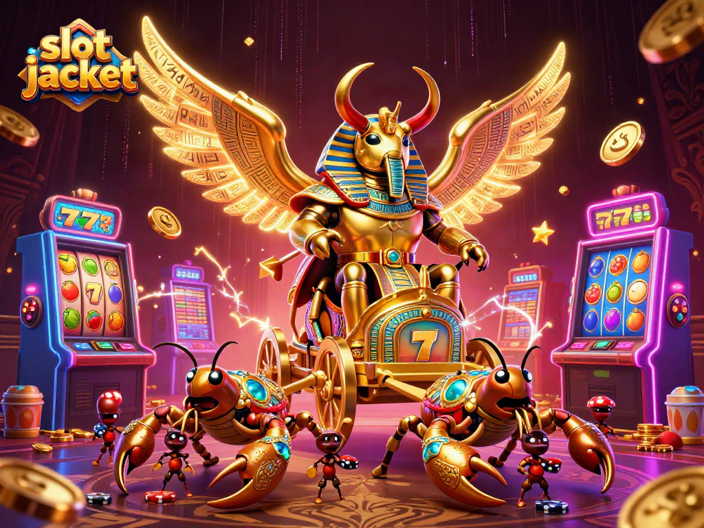 Experience the thrill of slot jackpots with vibrant characters and dynamic casino elements.