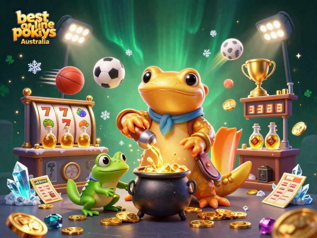 Experience the magic of the best online pokies Australia with a vibrant 3D scene full of golden rewards.