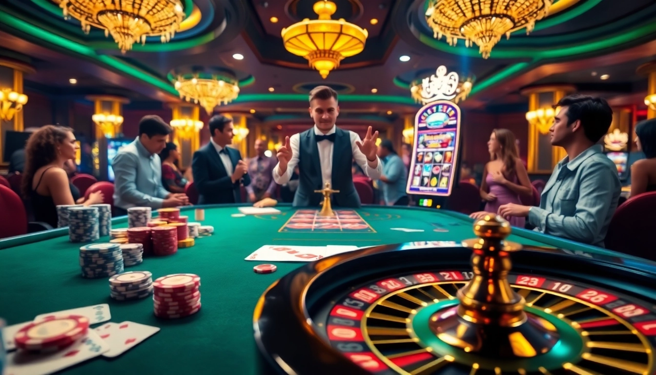 Scatter hitam symbol prominently displayed on a slot machine in a vibrant casino setting.