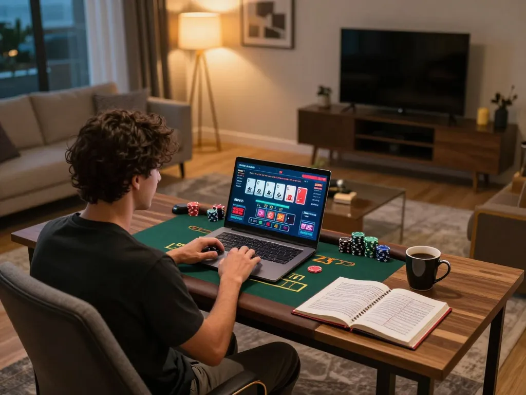 SHBET player engaging in live dealer blackjack from home, showcasing strategic gameplay and betting