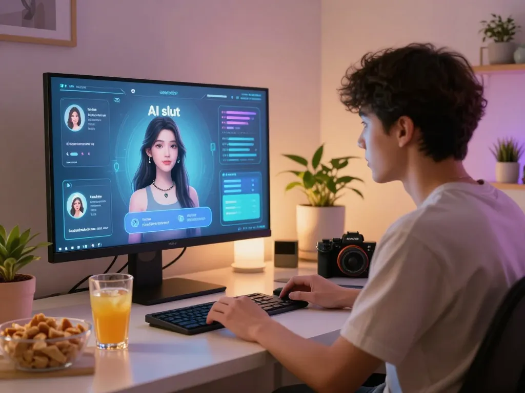 Engaging with 'ai slut' in a virtual chat room, showcasing AI interactions.