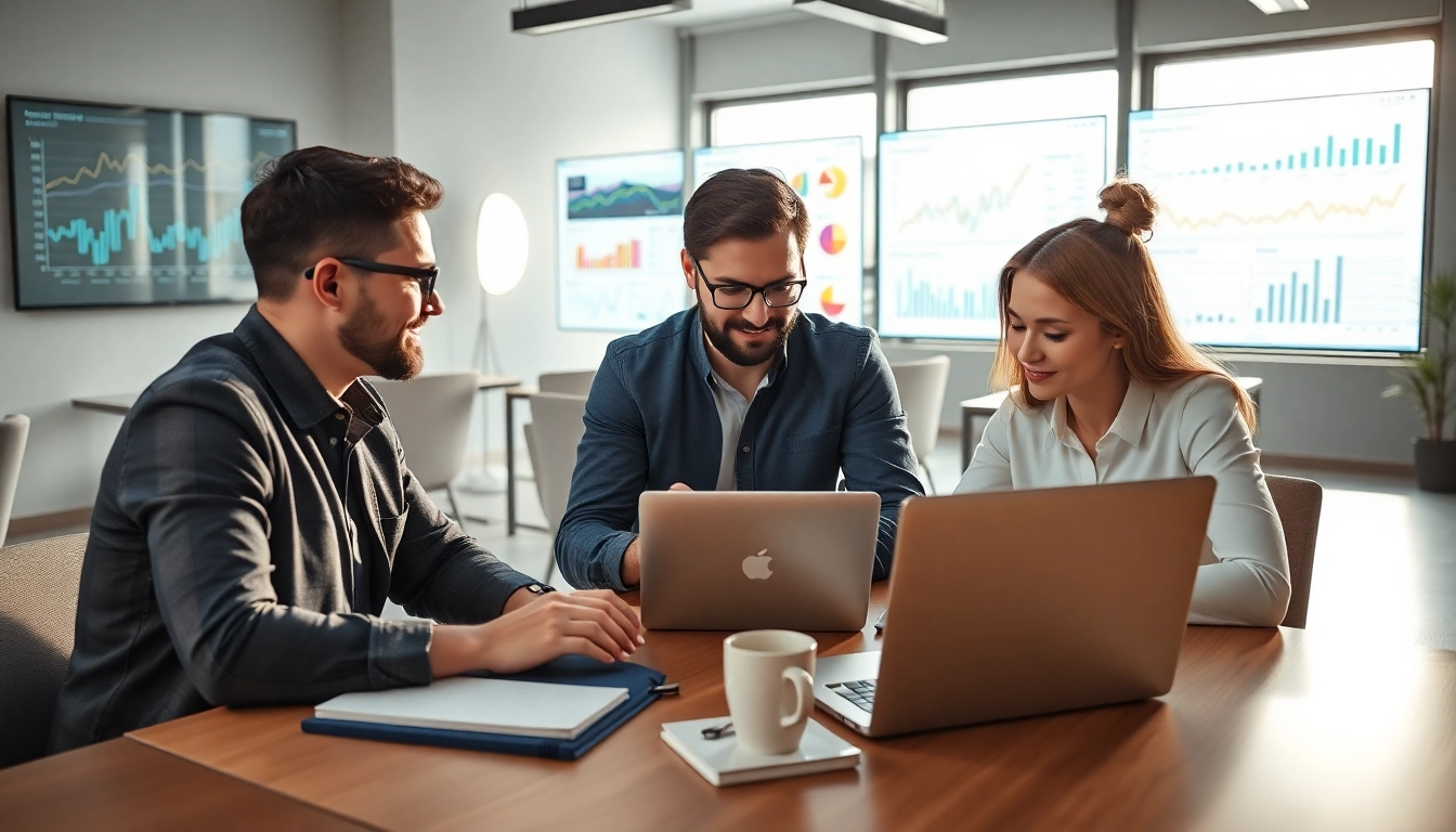 Conducting a Content Gap Analysis with a digital marketing team in a modern office.
