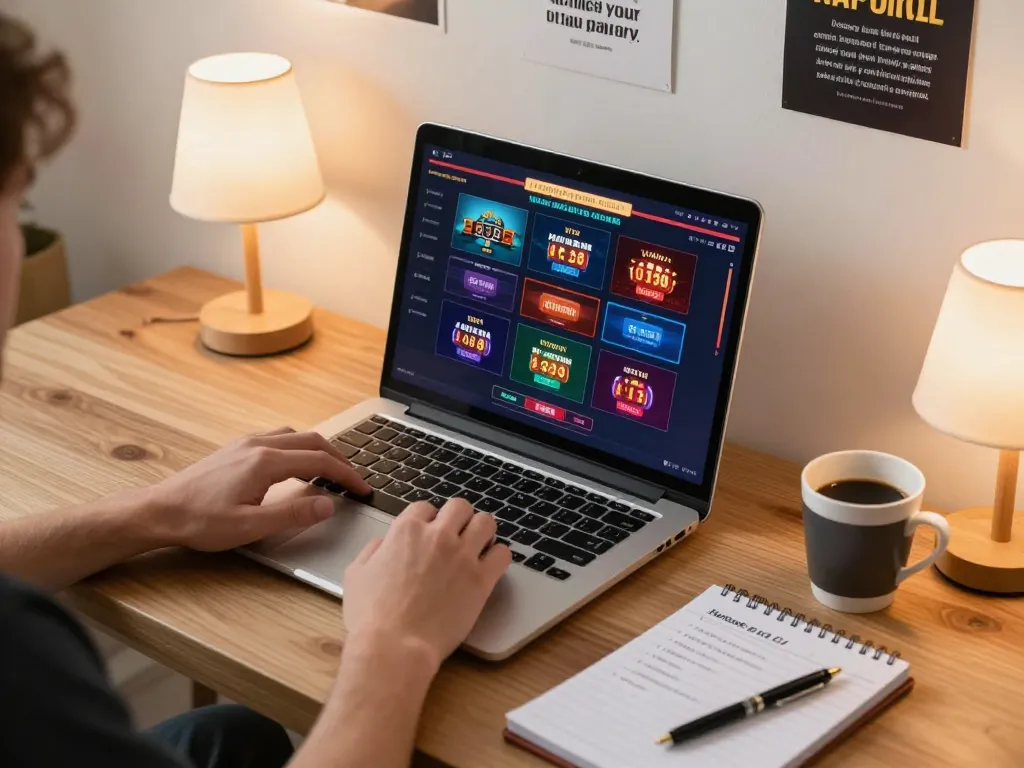 Player engaging with TR88 online casino games, showcasing the excitement of virtual betting.