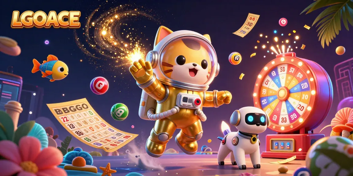 Experience thrilling wins with LGOACE in this vibrant 3D casino illustration, showcasing exciting gaming elements.