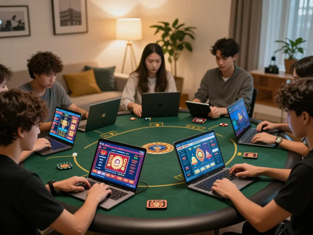 Players engaging in strategic gameplay at rr88bet online casino from their cozy home environments.