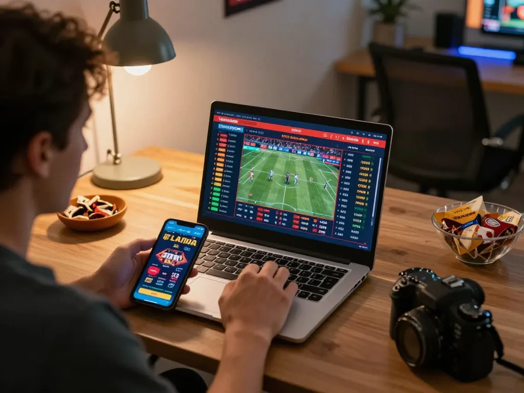 Engaging online sports betting setup showcasing cm88-t1 with live odds and casino app.