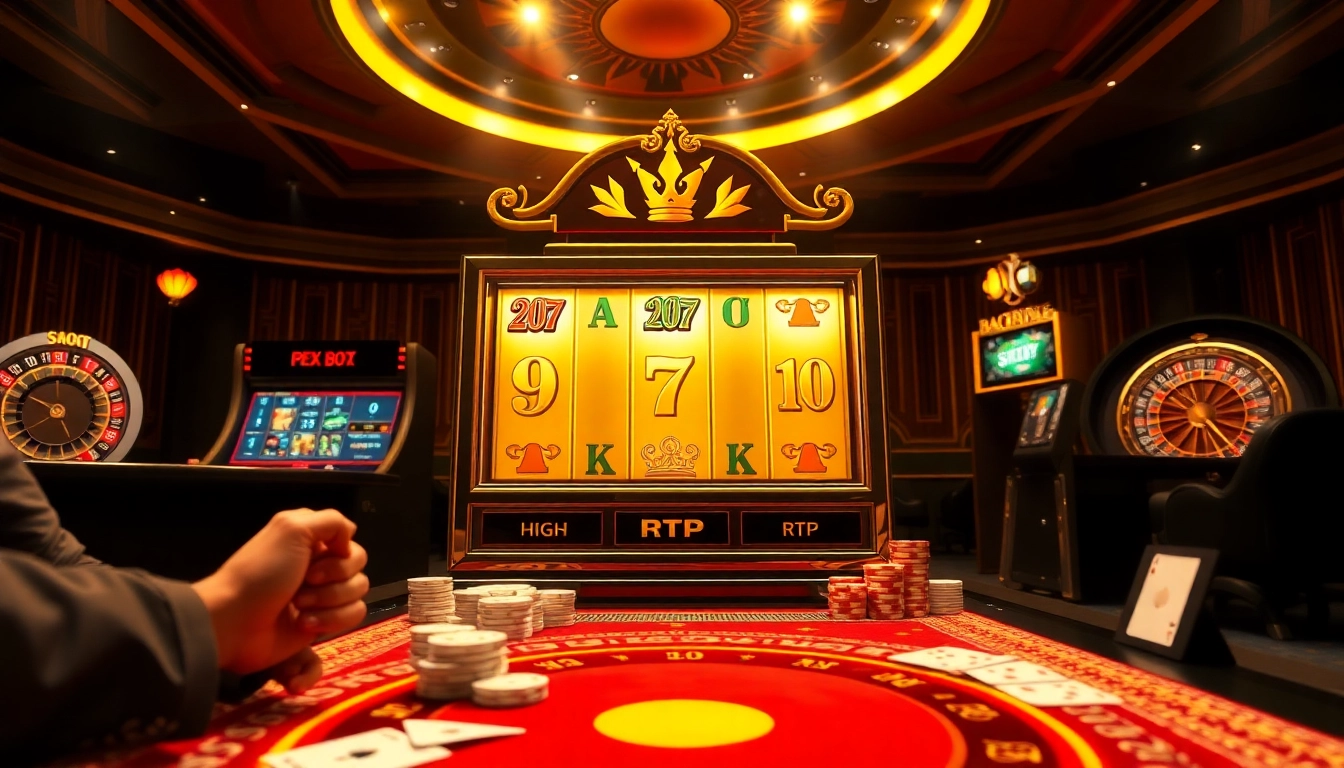 Experience the thrill of high RTP Pragmatic Play slots in a luxurious casino atmosphere.