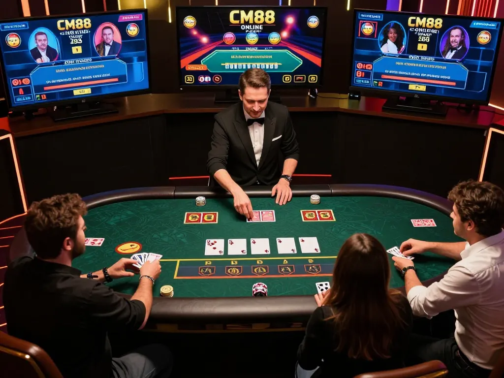 CM88's online live dealer game in action, showcasing engaging gameplay and strategic betting.