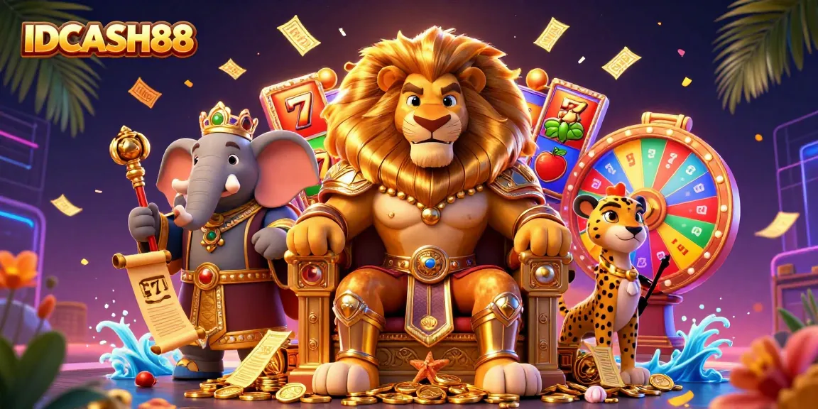 Experience thrilling gameplay with IDCASH88, where vibrant slot elements and dynamic characters come to life.