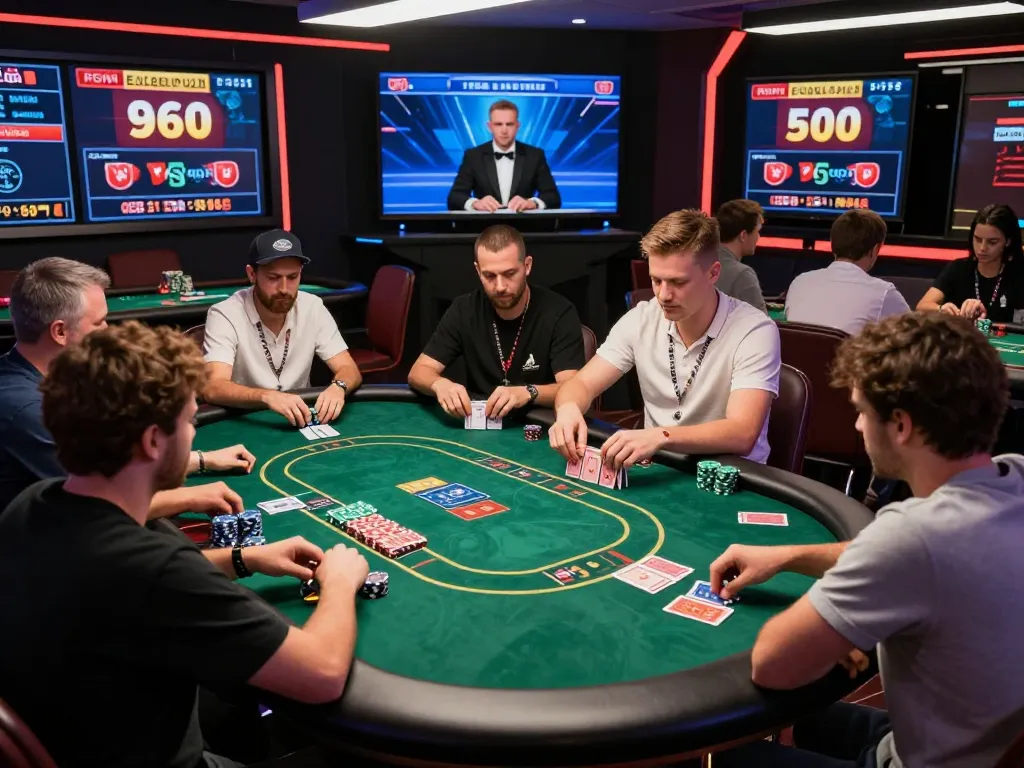 Players enjoying a vibrant online poker game at G28 casino, showcasing strategic gameplay and engagement.