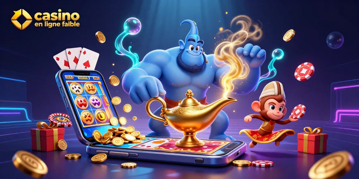 Jouez à des jeux captivants dans un casino en ligne fiable avec un génie et un singe.