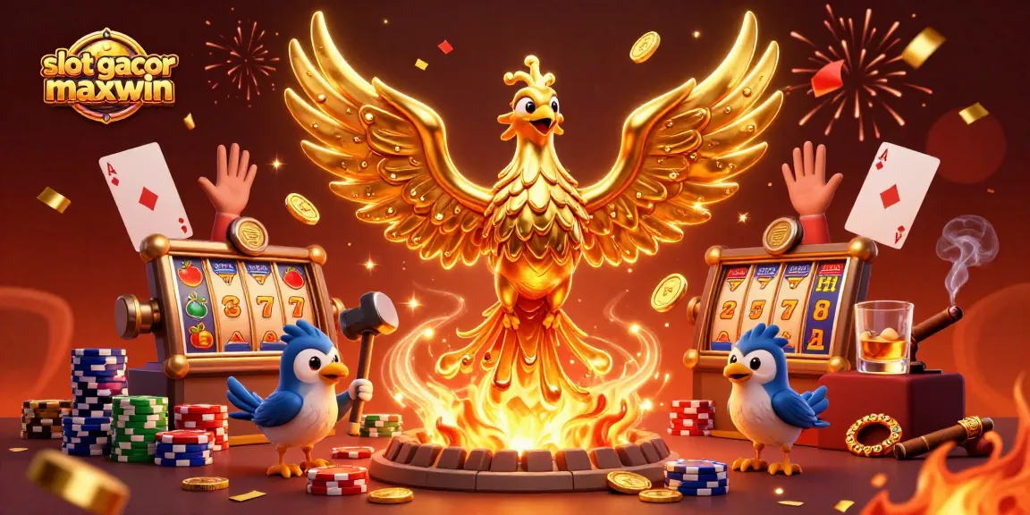Experience the thrill of slot gacor maxwin with vibrant 3D golden phoenix and dynamic casino elements.