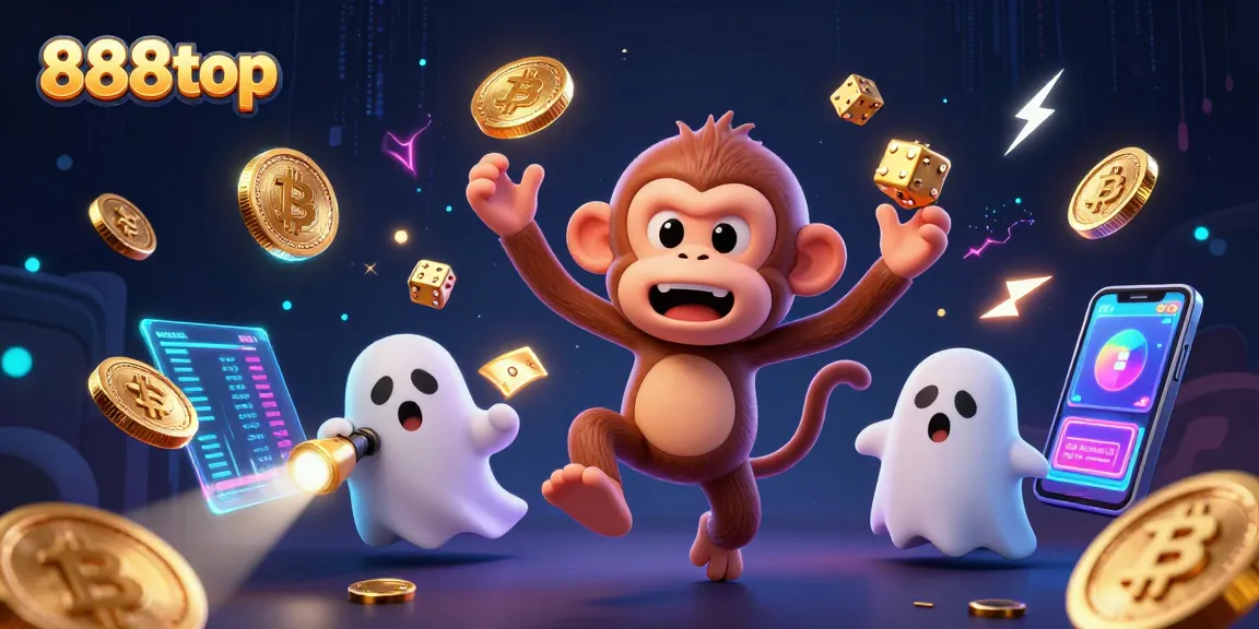 Join the excitement at 888top, where a playful poltergeist monkey juggles riches in an enchanted casino.