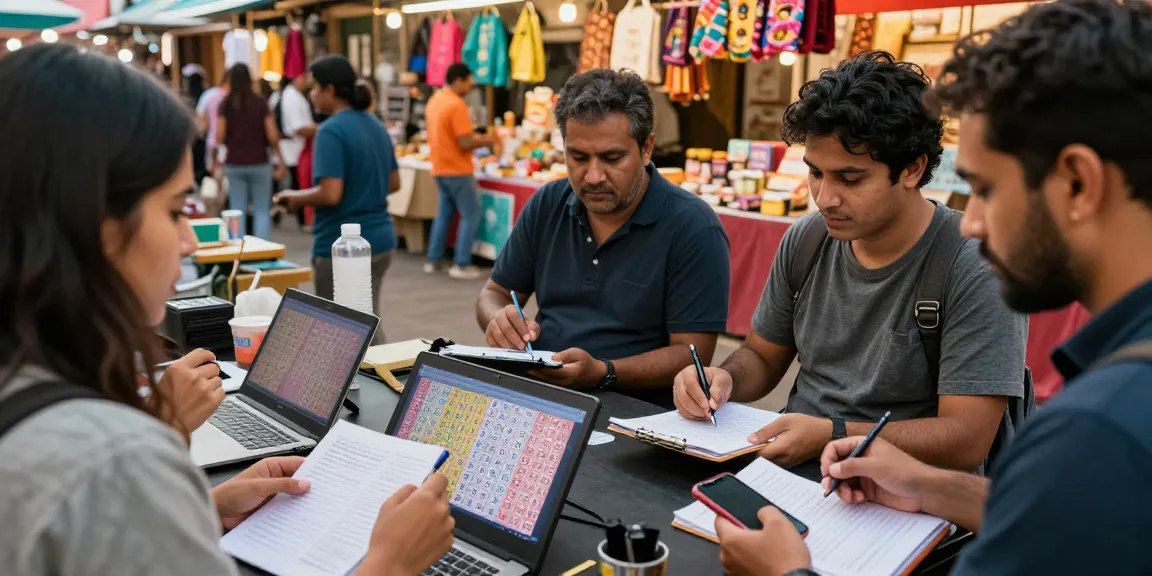 Analisis syair menang dengan para pemain togel di pasar yang ramai.
