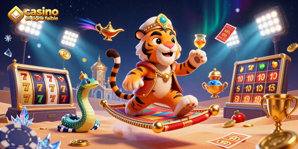 Découvrez un casino en ligne fiable illustré en 3D avec un sultan aladdin et des éléments de jeu captivants.