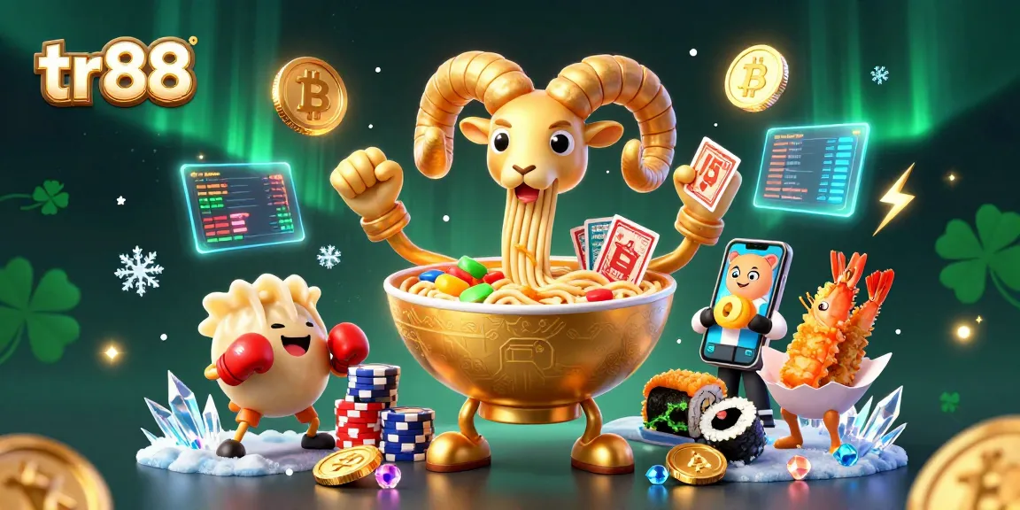 Engage with exciting tr88 casino action featuring a dynamic ramen bowl dealer and crypto elements.