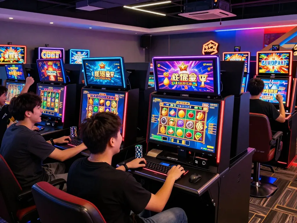 Exciting online gaming scene at BIUSTOTO with players enjoying vibrant slot games.