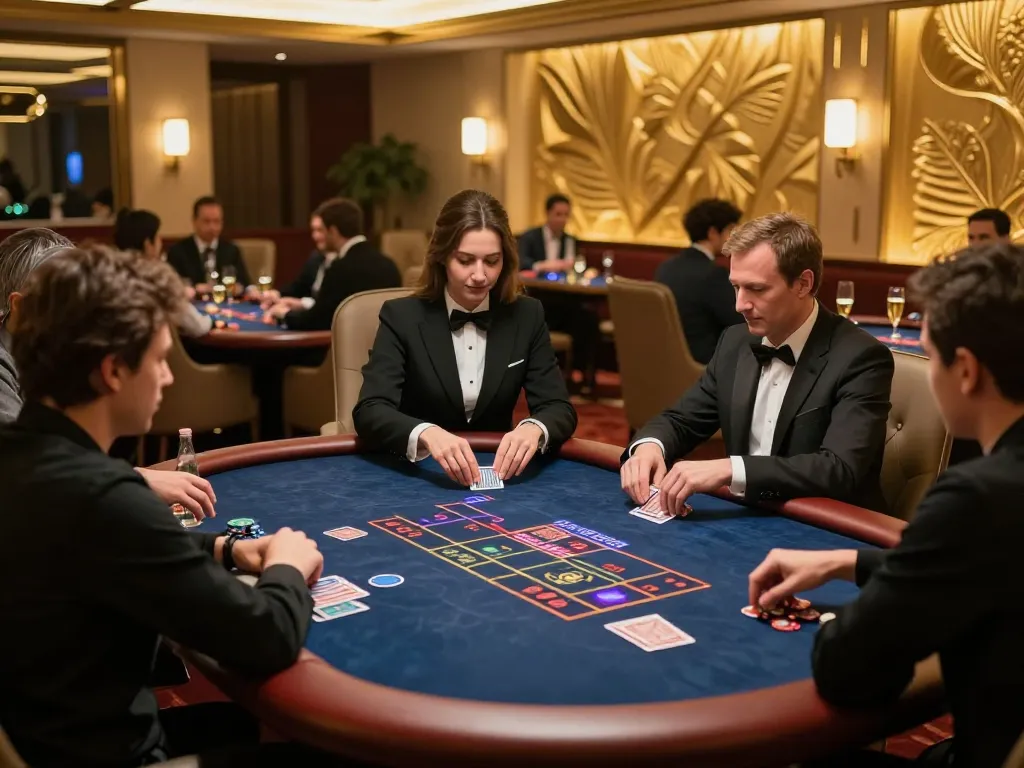 G28-t1 players strategize during an exclusive poker game in a luxurious casino