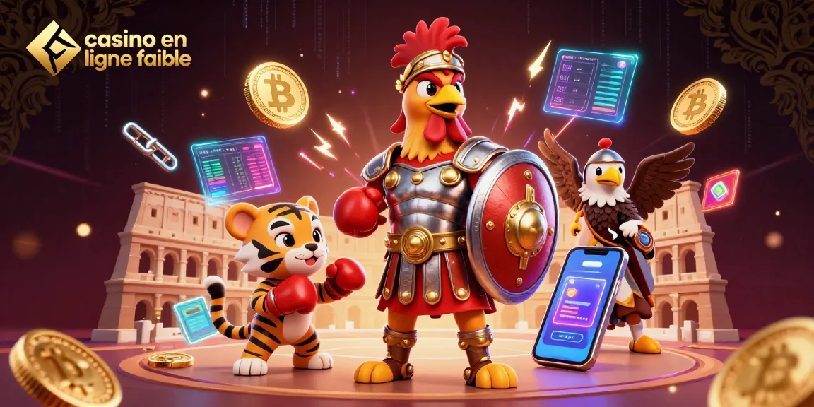 Découvrez l'arène avec un coq romain et un tigre, pour un casino en ligne fiable!