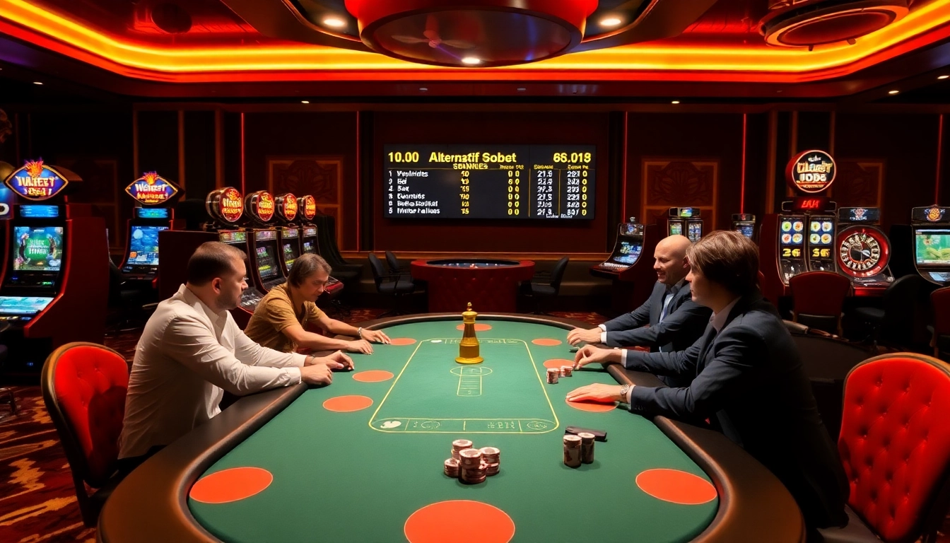 Experience the thrill of betting with llink alternatif sbobet at a lively casino showcasing poker and slots.