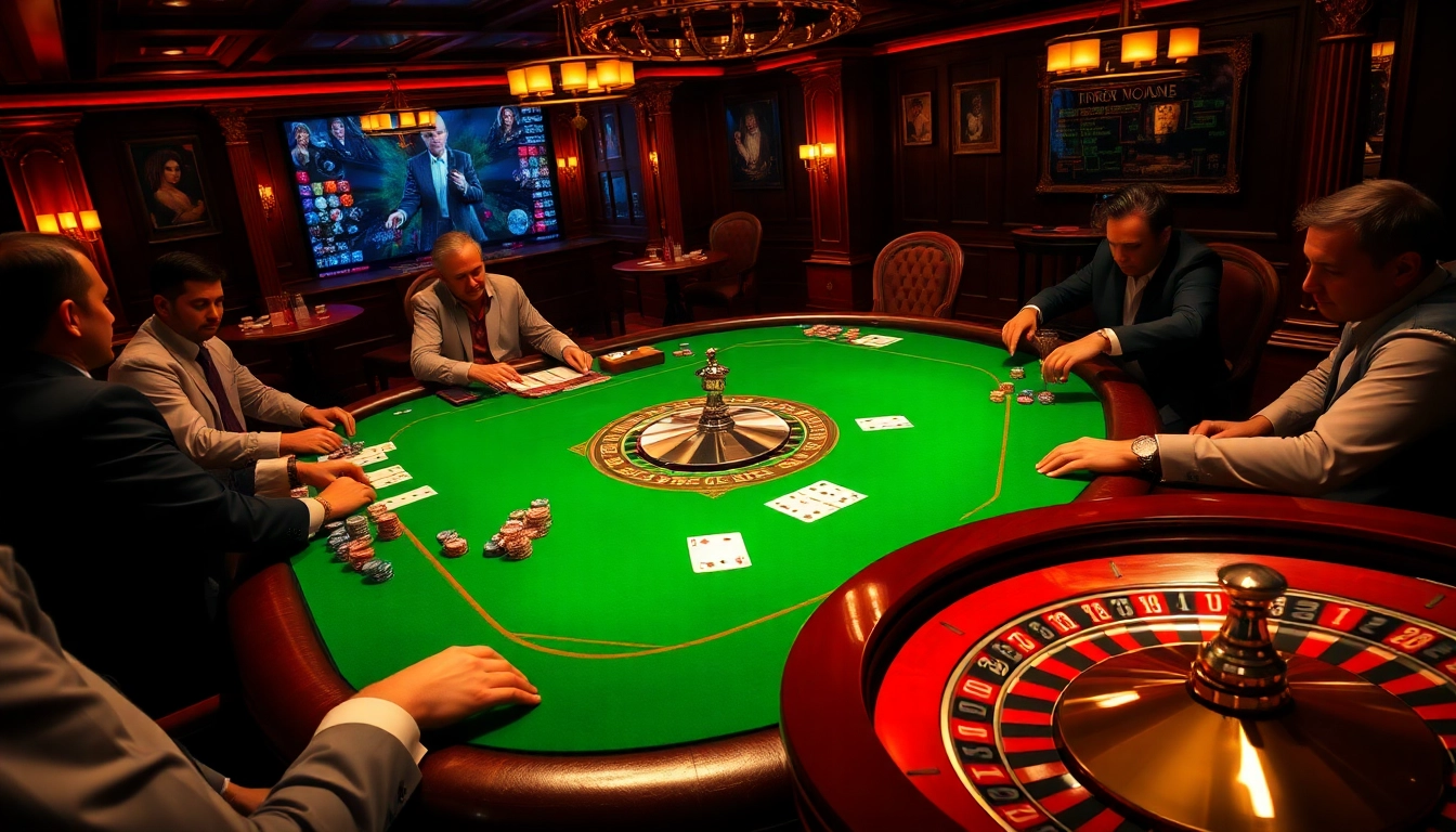 The hidden wiki showcases an exciting casino scene with vibrant poker chips and an engaged player at the roulette table.