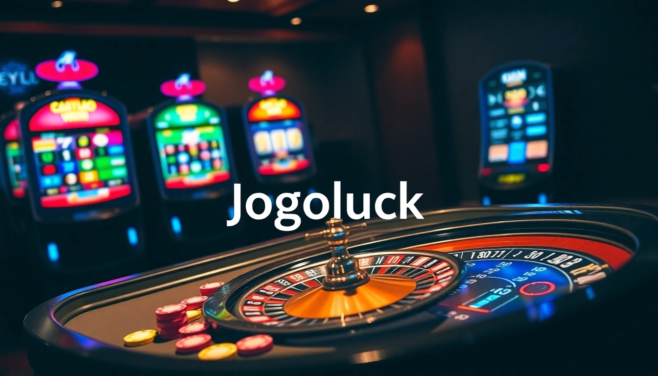 Engaging scene of Jogoluck online casino with vibrant gambling elements and modern interface.