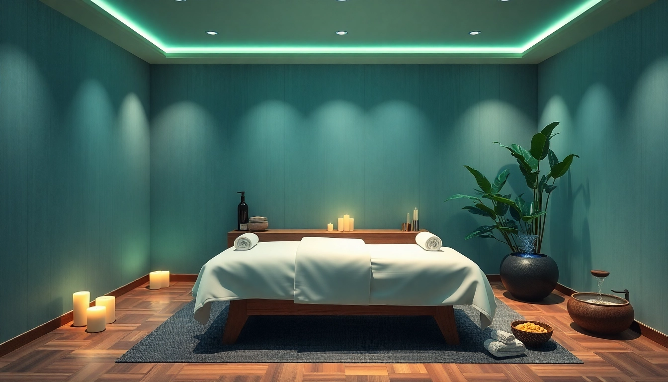 평화롭고 차분한 인테리어의 스웨디시 마사지(스웨디시) 치료실.